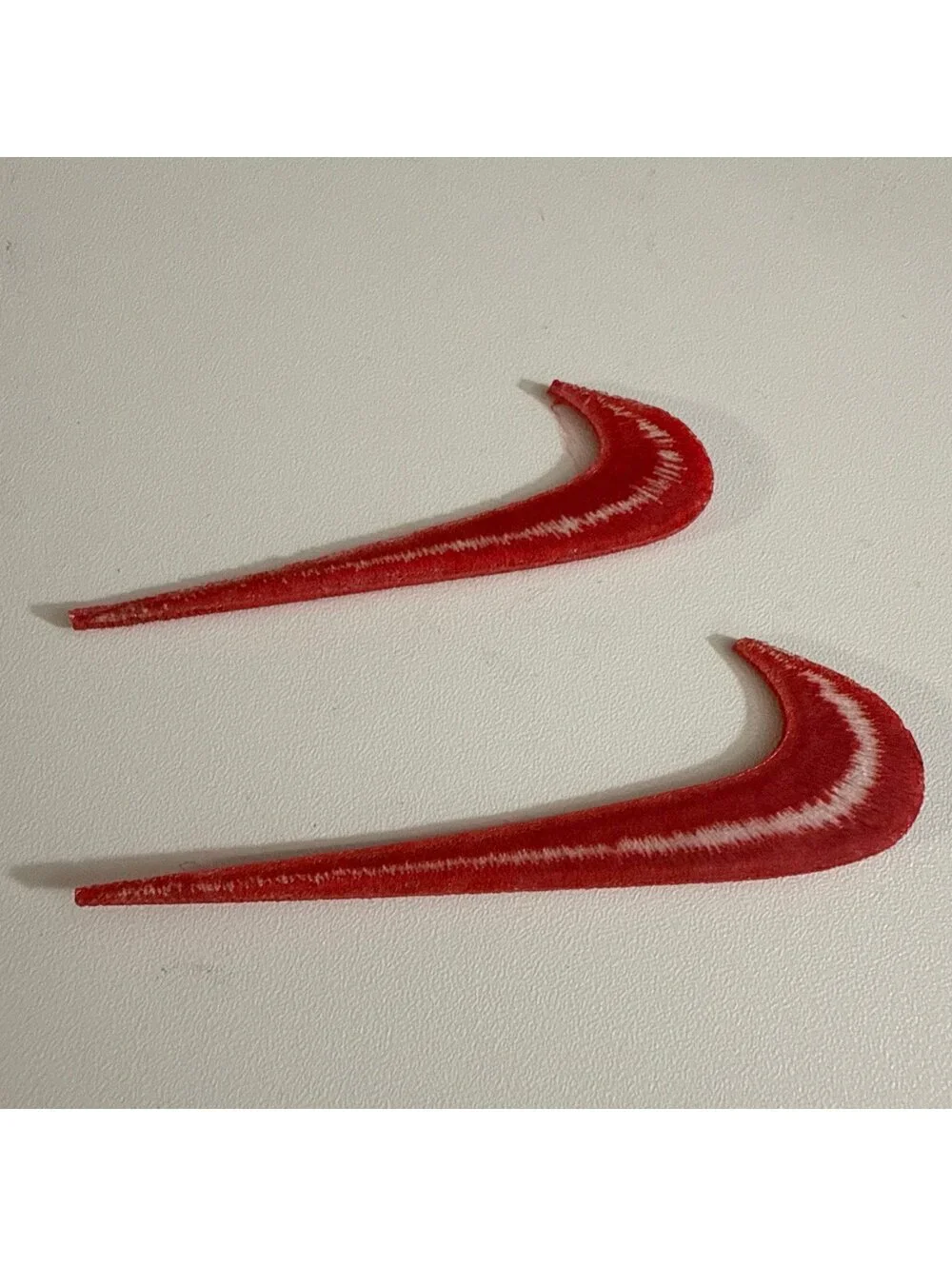 2 Pc of Nike Embroidered Swoosh Iron On Patches Red Patch 2.5 And 3 inches New